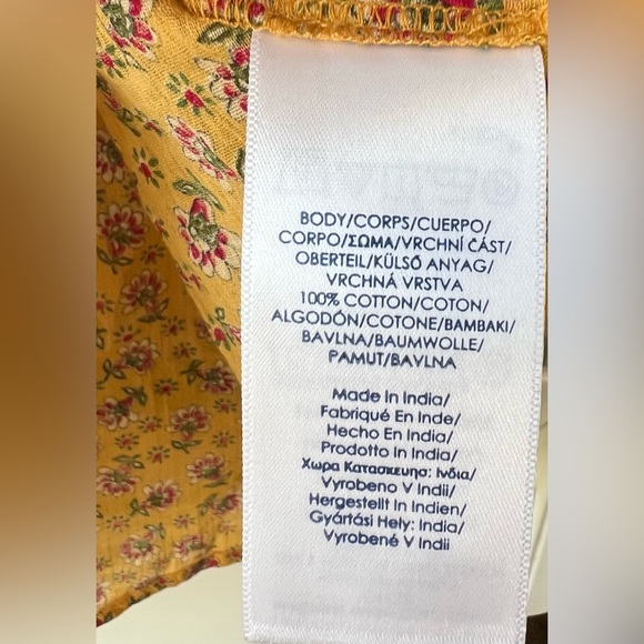 Chaps - 1X - Long Sleeve Top - Yellow/Red/Green - Picture 5 of 7